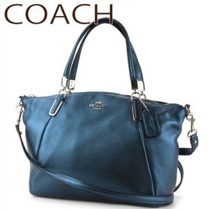 Kelseys metallic blue 2-way handbag w/wallet